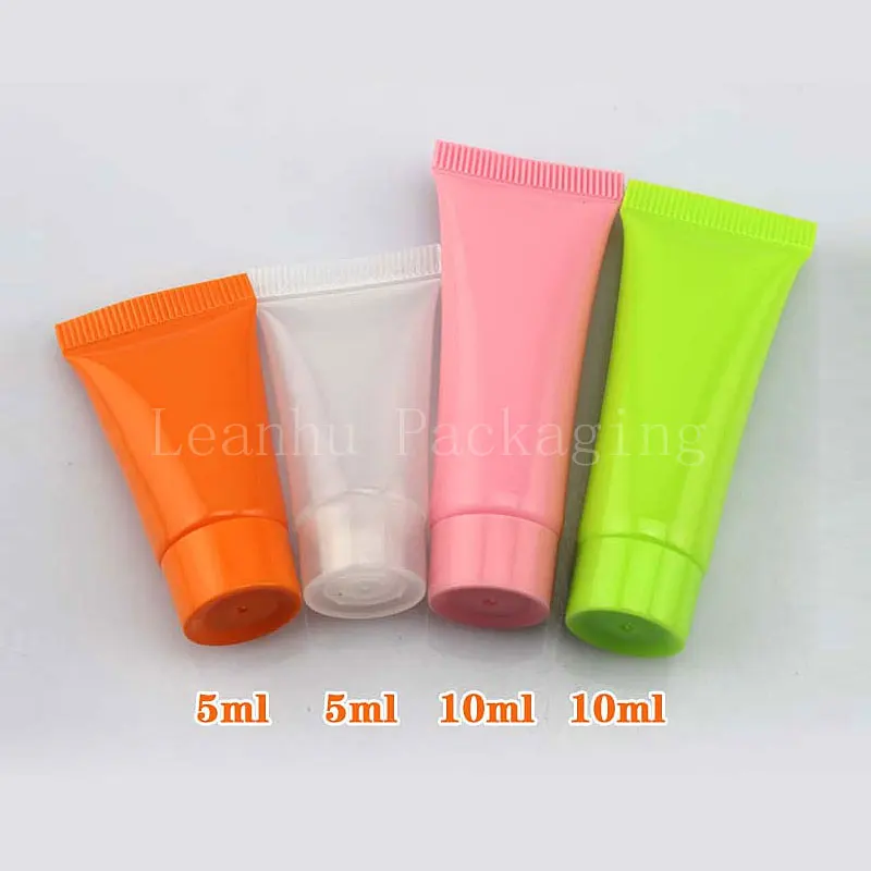 

5g empty colored plastic tube for cosmetics packaging,5ml small sample hand cream / facial cleanser ,cosmetic container bottle