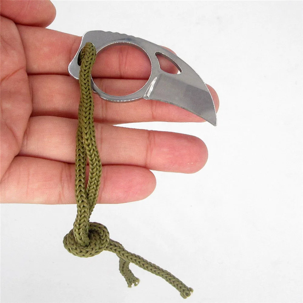 Мини MC Карманный Karambit с кожаной оболочкой резак портативный коготь нож инструмент открытый лагерь гаджет выживания коробка посылка открывалка