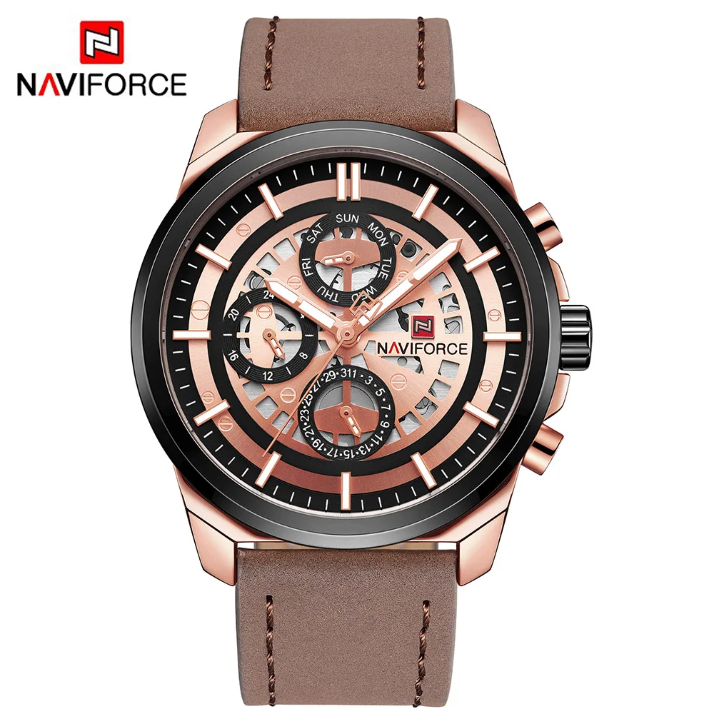 Модные Аналоговые кварцевые часы naviforce повседневные мужские спортивные 30