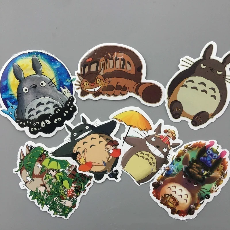 

7 pcs/set Cartoon Totoro Sticker Skateboard Sticker Laptop Snowboard Car Fridge Surf Vinyl Decal 2019