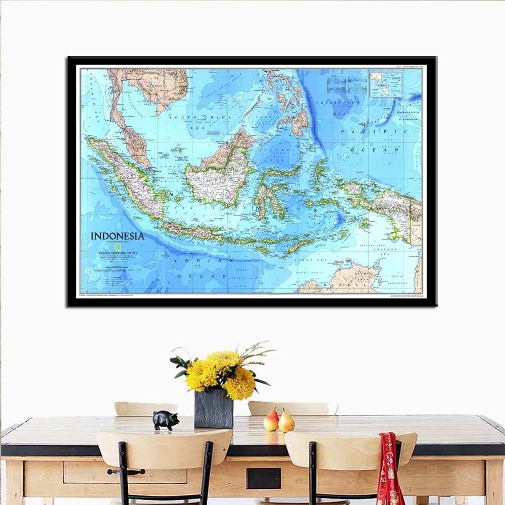 Canvas Painting Wall Art Indonesia Map Posters And Prints Pictures For Living Room Decoration Unframed | Дом и сад
