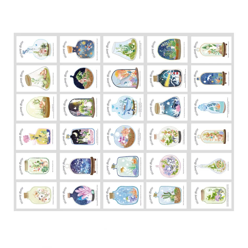 30pcs/box bookmarks Wishing Drift Bottle Luminous Postcard Birthday Letter Envelope Gift Card Set Message | Канцтовары для офиса и