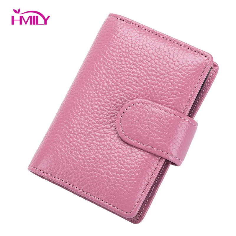 Держатель для карт HMILY женщин Rfid с блокировкой чехол из натуральной кожи 18 слотов