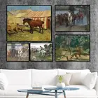 Домашний декор Печать на холсте Настенная картина плакаты, постеры Горизонтальная Прямоугольная импрессионистская пейзаж масляная живопись Лошадь