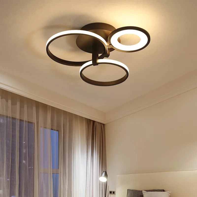 Ideal Circel кольца кофе/белый современные светодиодные потолочные лампы для гостиной спальни дома RC+ затемнения потолочные светильники