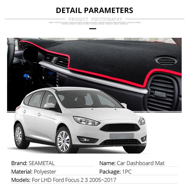 Защитный коврик для приборной панели автомобиля аксессуары LHD Ford Focus 2 3 2017 2016 2015 2014