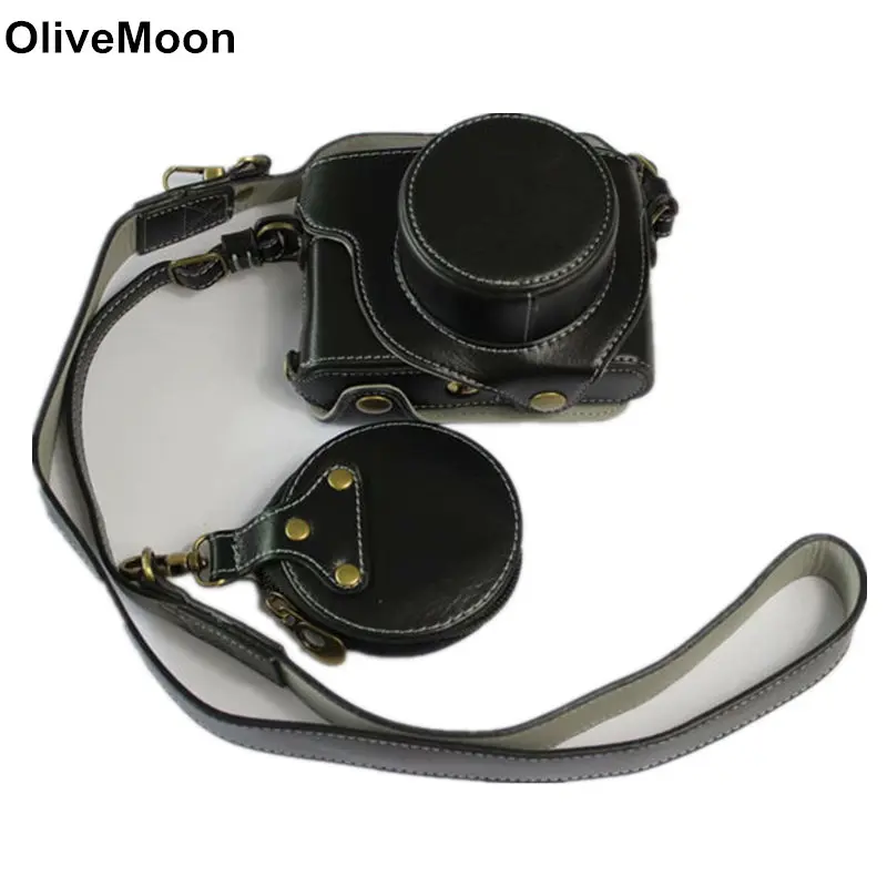 Черный/кофейный чехол из натуральной кожи для камеры Leica D-LUX 7 D7 с сумкой хранения |