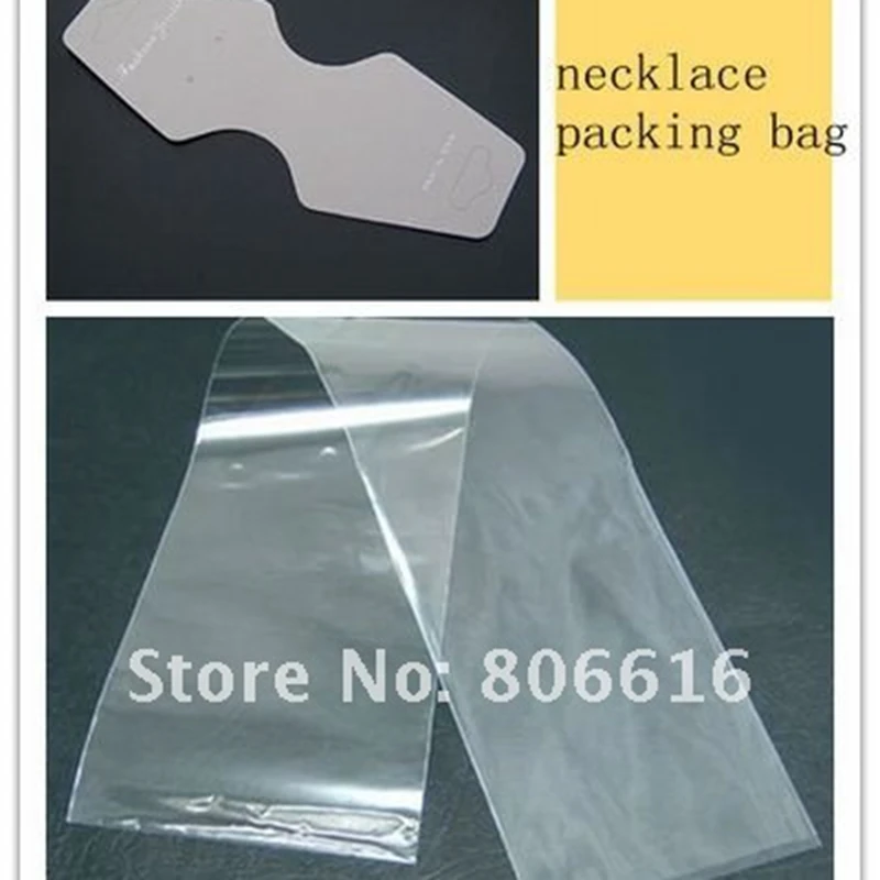 

200Sets 50*6CM Opp Bag & 12*5CM Paperboard Card Necklace Packaging and Display Jewelry Necklace Pouches