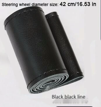 42cm balck 42/45/47/50 см, принт грузовика, автобуса, кожаные чехлы для сидений автомобиля рулевое колесо DIY ручной работы, чехол с иглы и нити аксессуары для интерьера Наборы - Название цвета: 42cm balck