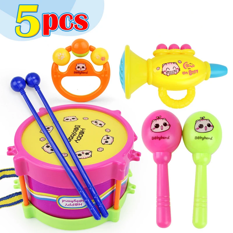 5 шт./компл. Набор детских музыкальных инструментов Обучающие Детские игрушки
