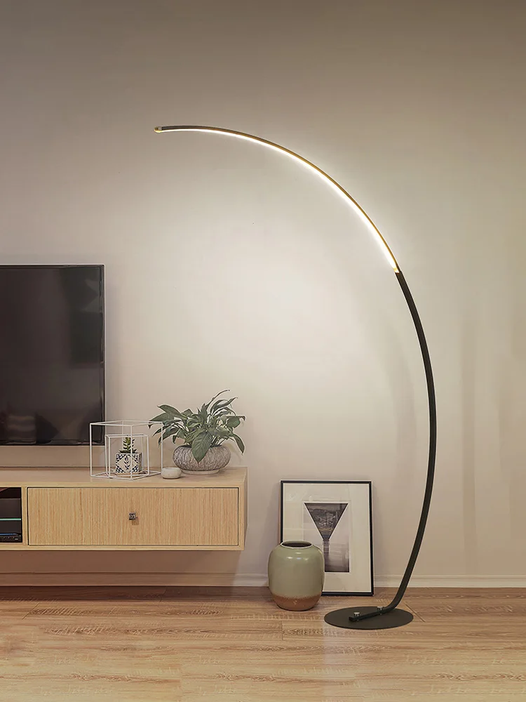 

Nordic floor lamp Living room bedroom study fishing floor lamp simple modern bedside lamp piano vertical table lamp