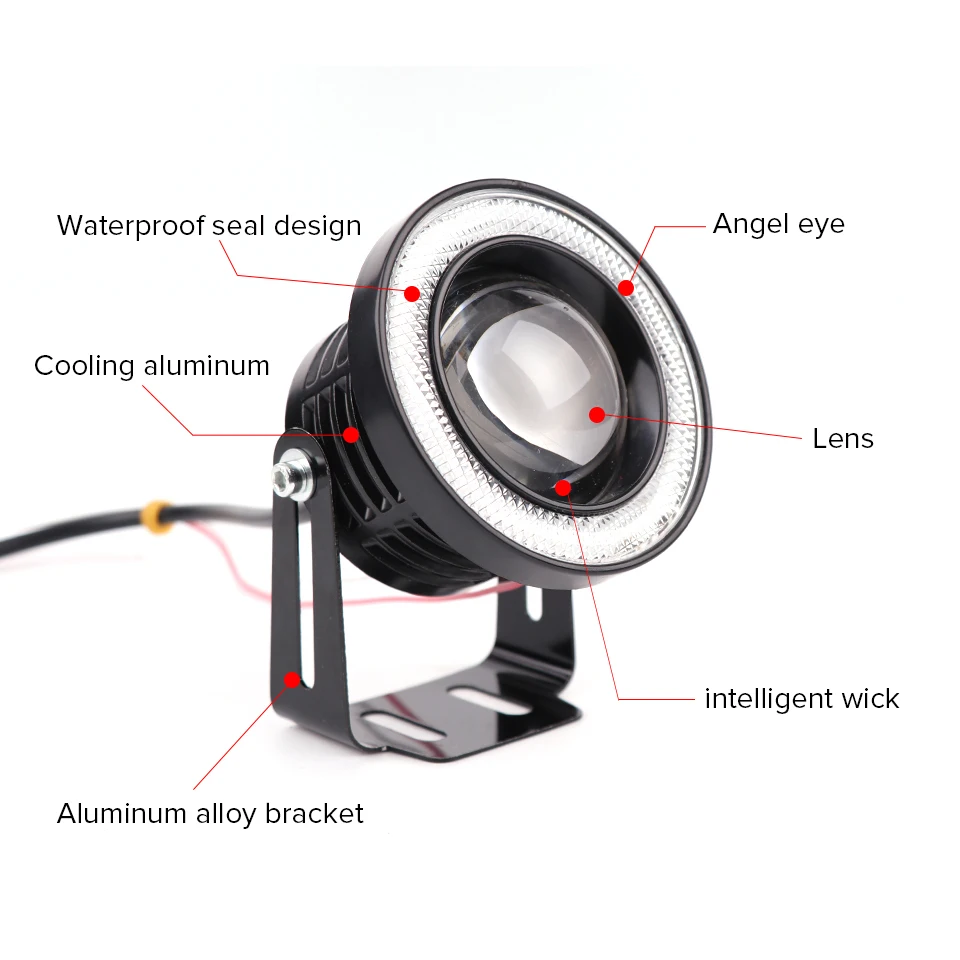 Kylummy автомобиля светодио дный RGB Ангельские глазки Туман лампа R500 2 5/3 0/3 5 дюймов