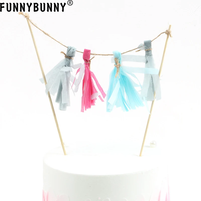 FUNNYBUNNY украшение для торта с цветными кисточками бумажный флаг рождественские