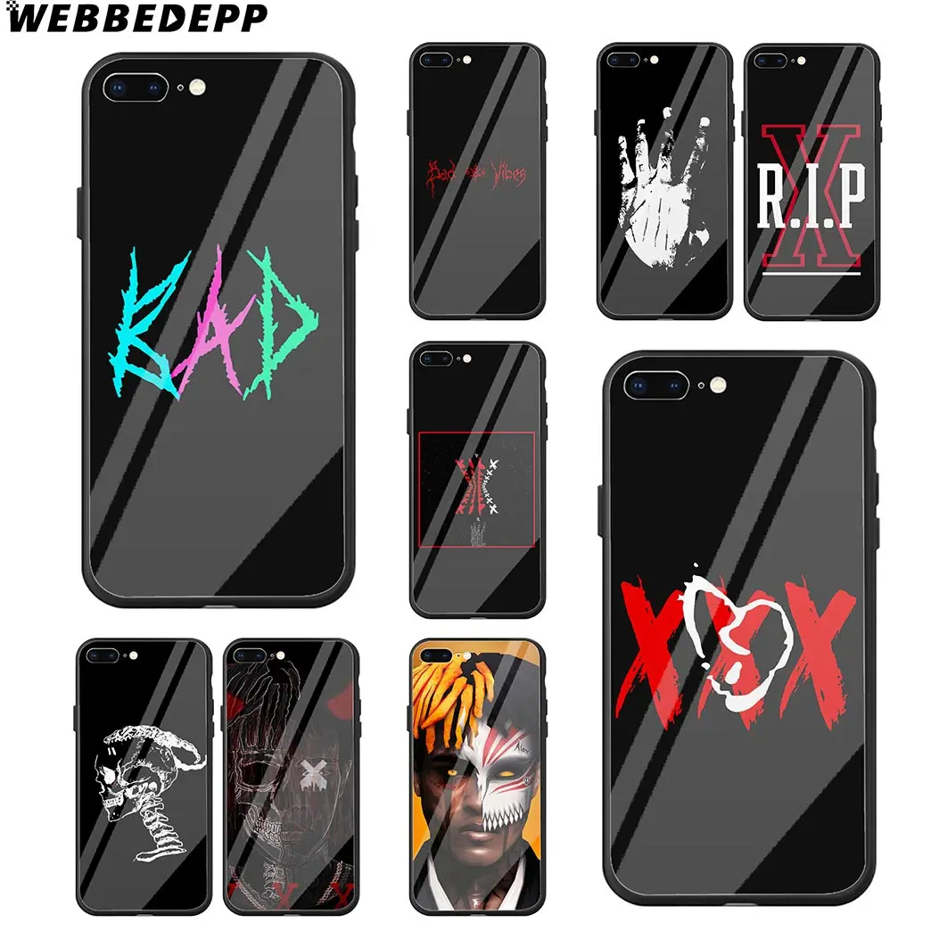WEBBEDEPP Xxxtentacion плохой чехол из закаленного стекла для телефона Apple iPhone Xr Xs Max X или 10 8