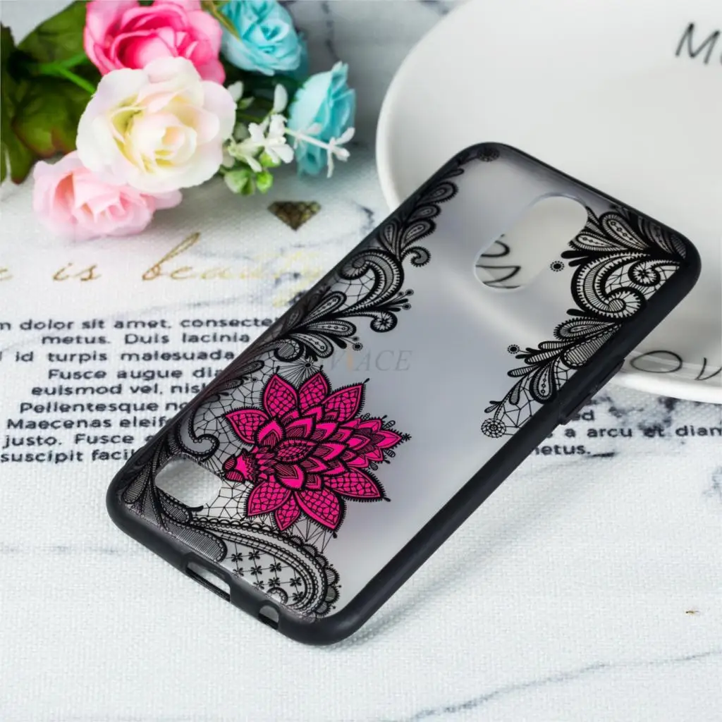 case for For LG K10 2017 5.3&quot women 3D relief lace flower tpu silicone hard cover LGK10 K102017 M250 M250N X400 coque hoesje |