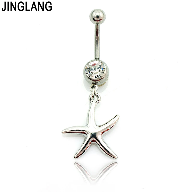 Женское модное кольцо на пупок украшение для пирсинга живота со звездой из