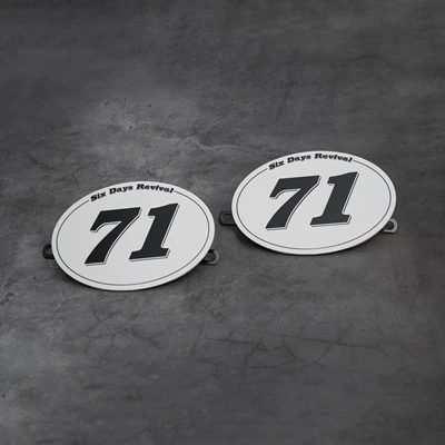 2pcs 71numbers Для Кафе RACER Moto трекер скремблер таблица номер пластины 2 шт. винтажные аксессуары для мотоциклов - Цвет: 2pcs 71numbers