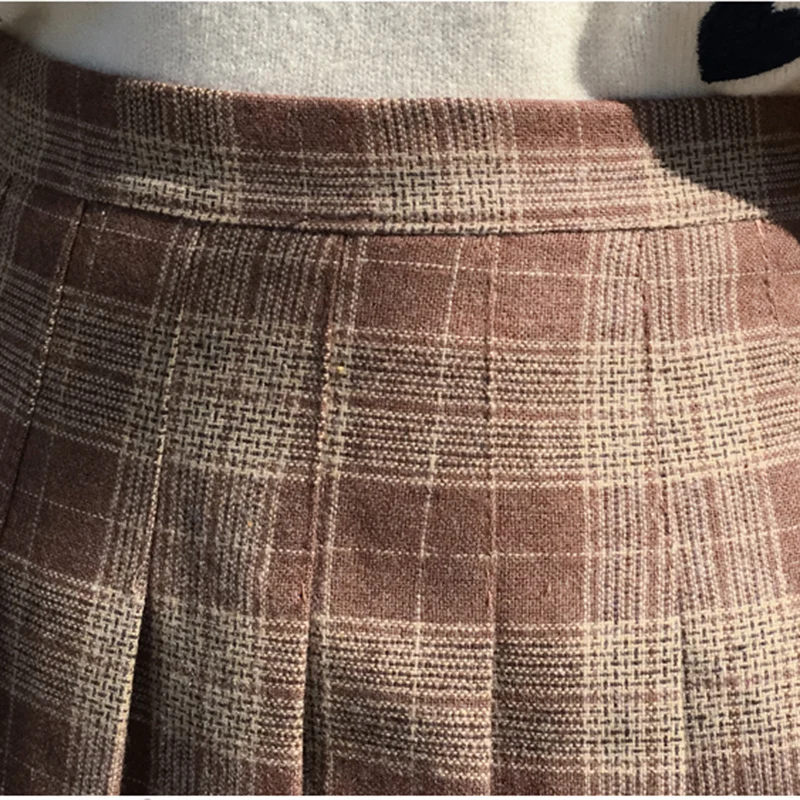 Новое поступление Женская клетчатая шерстяная плиссированная юбка зима 2019
