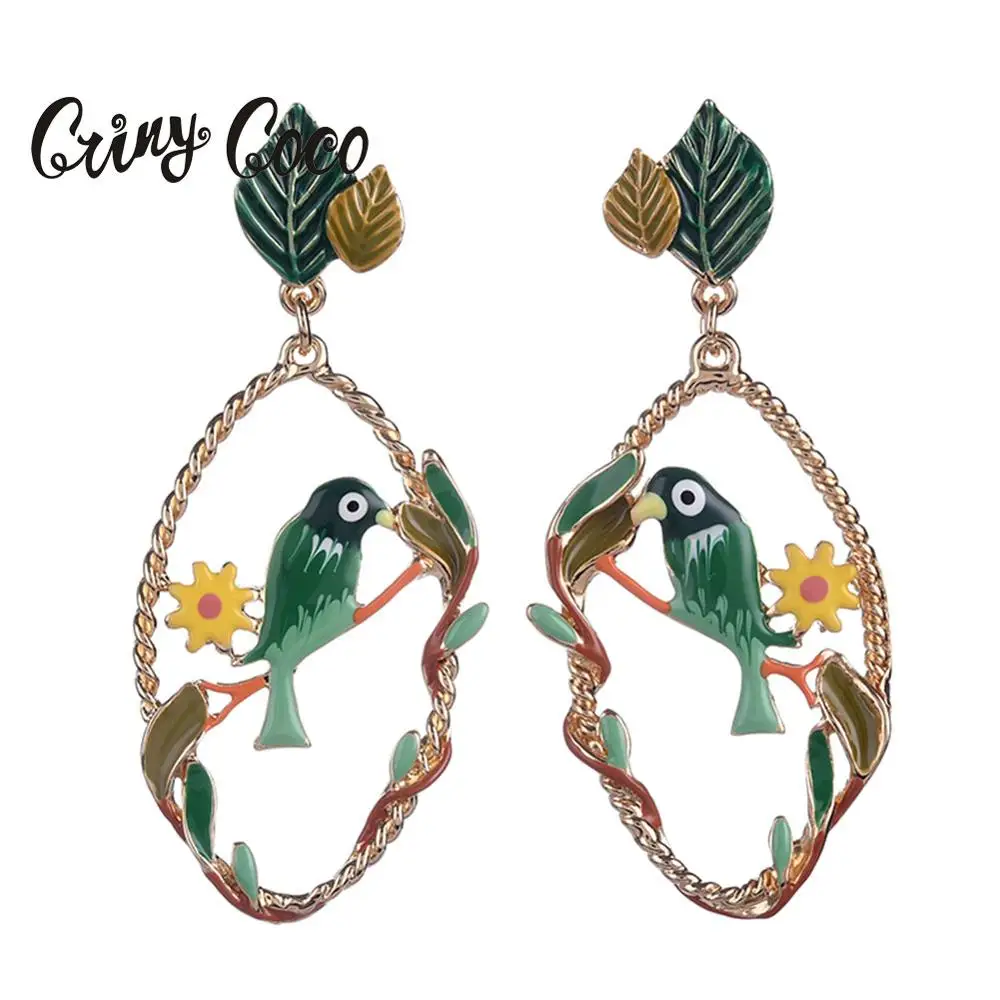 Массивные сережки Cring Coco винтажные женские подвески золотистого цвета ювелирные