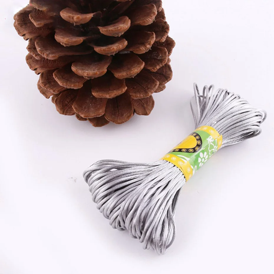 Silver Rope 100D нейлон высокоэластичная красочные Веревка DIY аксессуары DIY чтобы занять ребенка цепи и браслет пятностойкий шёлк канат капроновый Coard - Цвет: Silver Rope