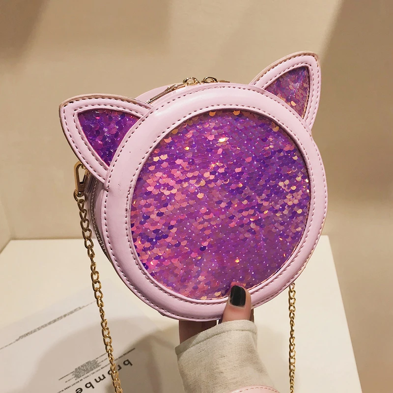 Цветная блестящая круглая дизайнерская Повседневная сумка через плечо с