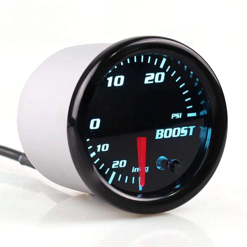 52 мм/2 дюйма 7 видов цветов LED дымовой Объектив Turbo Boost 30 30PSI Авто датчик для