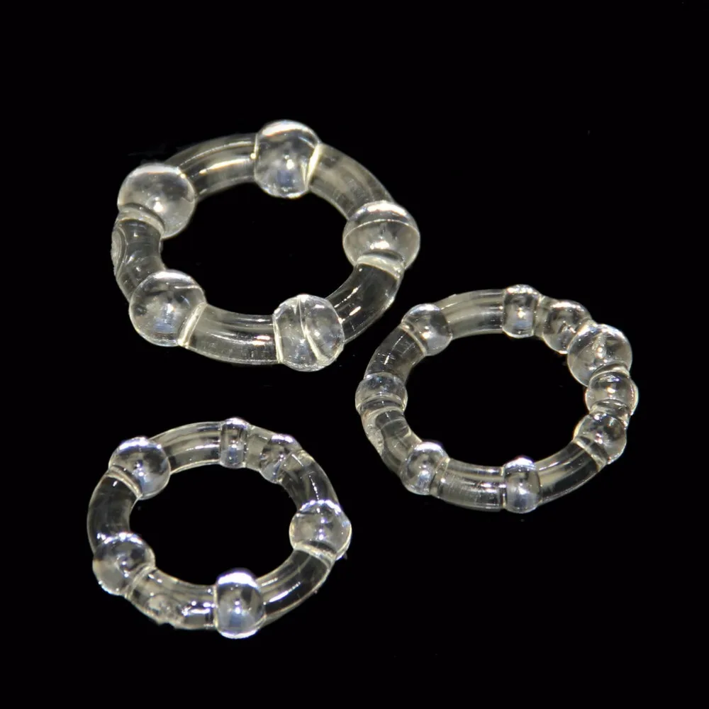 3 шт./компл. кольцо для пениса прозрачные бусины задержка эякуляции кольца