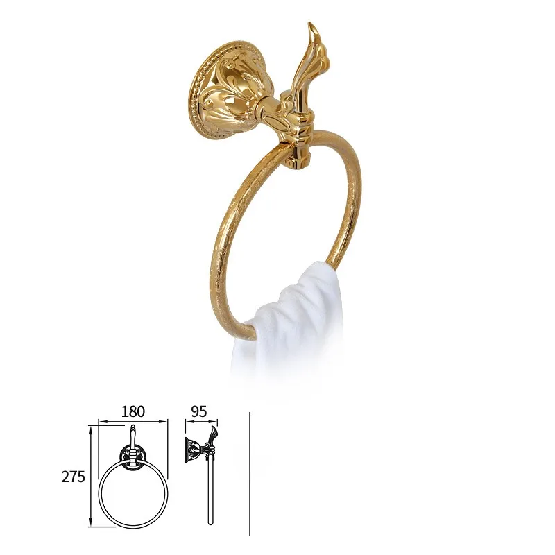 4 шт./компл. роскошный набор золотистых твердых латунных аксессуаров для ванной