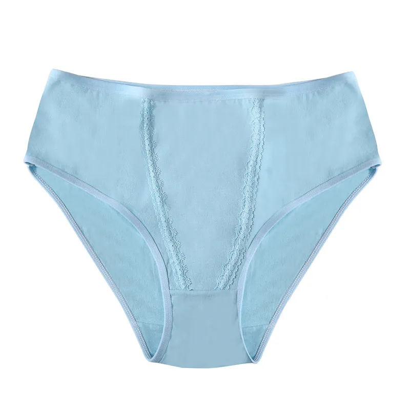 Blue 1 шт. штаны для мамы мягкие хлопковые трусы женские трусики модные 6 цветов плюс размер Нижнее белье 3XL 4XL Большие женские трусики Прямая - Цвет: Blue