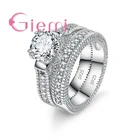 2 шт. Модные Элегантные 925 Серебряное кольцо для влюбленных Изысканный свадебное ювелирное изделие для пары AAA + кубический цирконий, быстрая доставка