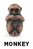 Bronze monkey Мини размер Латунь Бронза Медь Китайский 12 зодиака фигурки животных подставка для ароматических палочек офисный стол Декоративные - Цвет: Bronze monkey