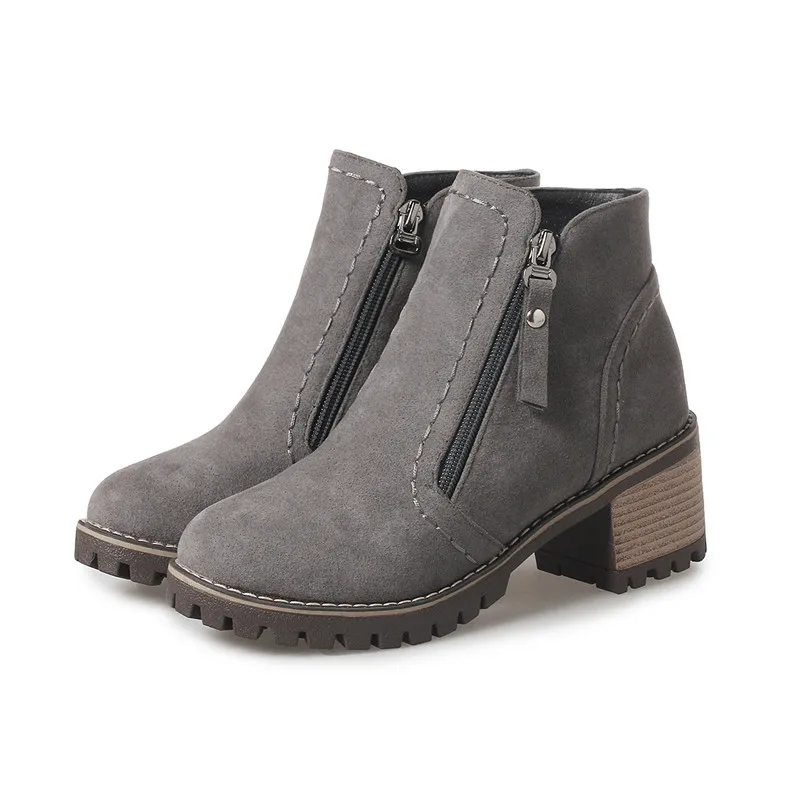 ASUMER/Новое поступление Модные женские ботинки Цвет черный серый бежевый