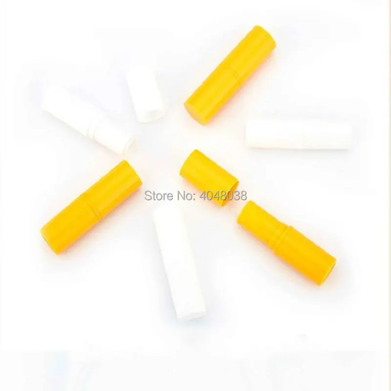 

Empty Lipstick Tube 12.1mm White Yellow Plastic Lip Rouge Storage Bottle Round Lip Balm Containers 50Pieces/Lot