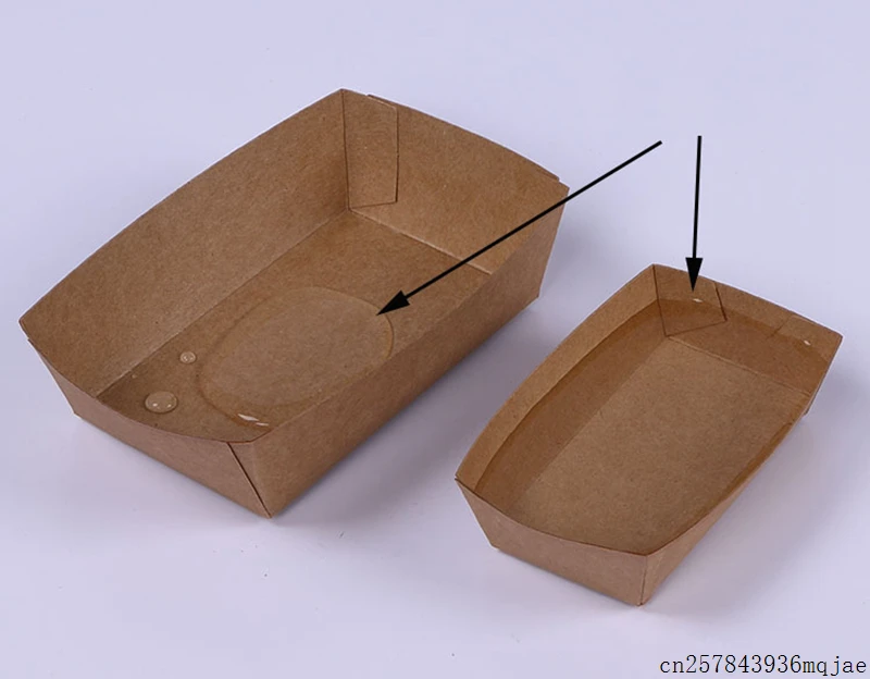 200 шт крафт бумаги коробки для доставки хот дог барбекю бумажный лоток жареная