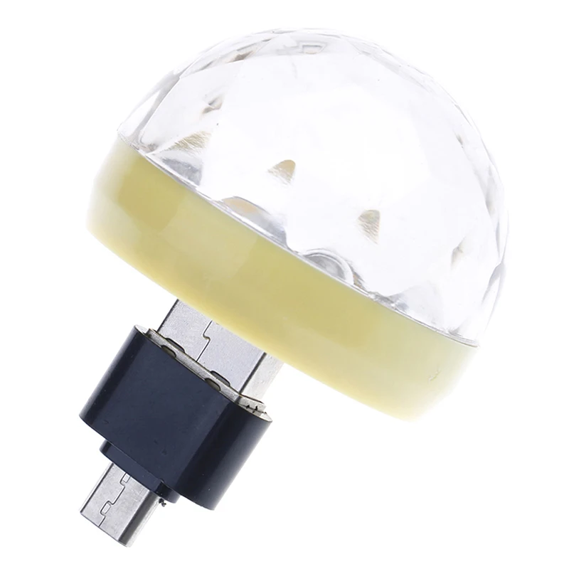 Yellow Музыкальный сценический светильник Mini USB светодиодный вечерние светильник s шоу клуб диско светильник лазерный проектор контроль звука кристалл магический шар эффект светильник s - Цвет: Yellow