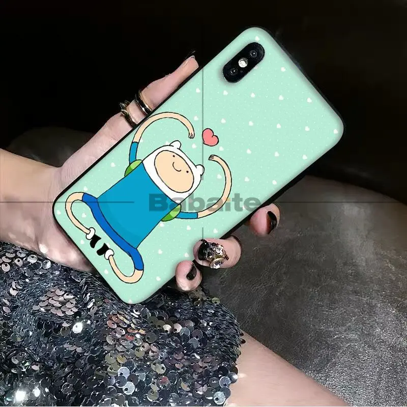 Чехол для телефона Babaite adventure time funny anime cartoon черный мягкий чехол Apple iPhone 8 7 6 6S Plus X XS