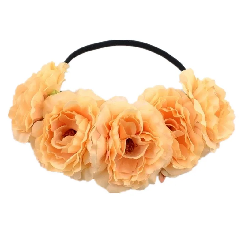 

Fashion Women Big Camellia Headband Wreath Floral Hair Band Garland Headwear Hair Accessories New