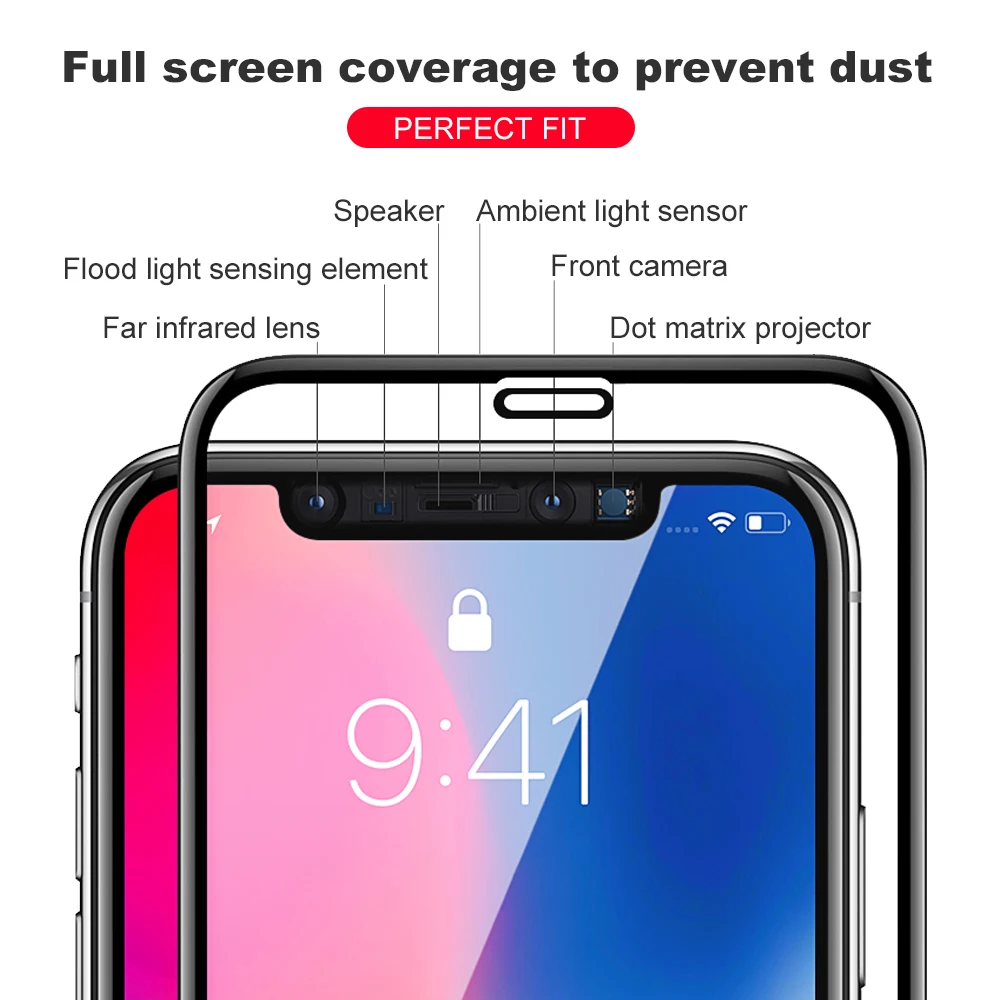 Rocking Patriot 5D Full Coverage Screen Protector Cover Tempered Glass Film For iphone X XS MAX XR | Мобильные телефоны и
