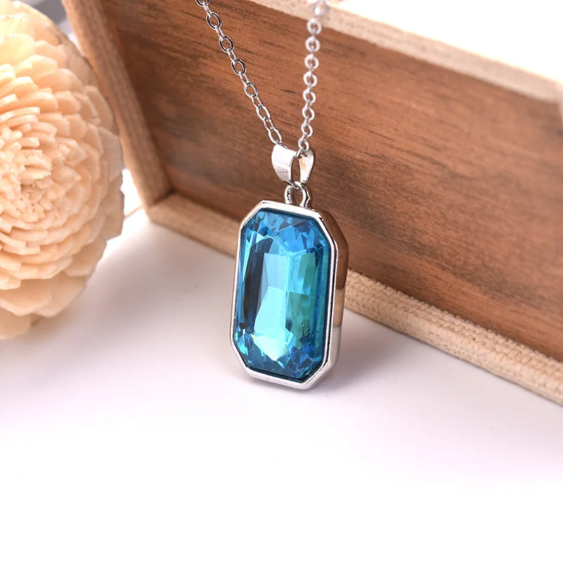 Mosaic Sea Blue Pendant Stud Earrings Set Europe and America Party Engagement Accessories | Украшения и аксессуары