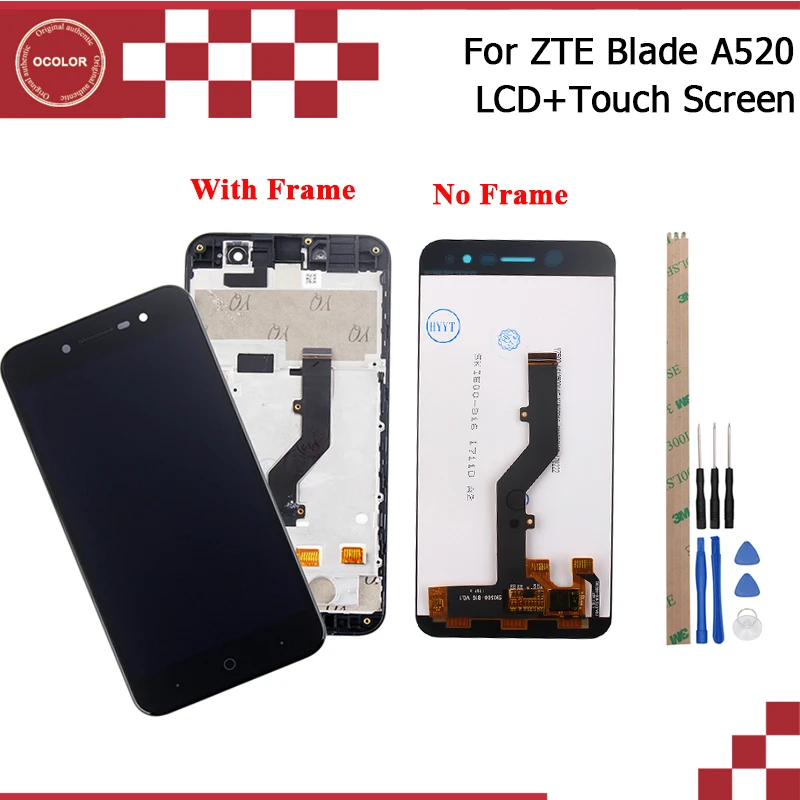Ocolor 1280X720 FHD для ZTE Blade A520 жк-дисплей и сенсорный экран с рамкой в сборе запасные