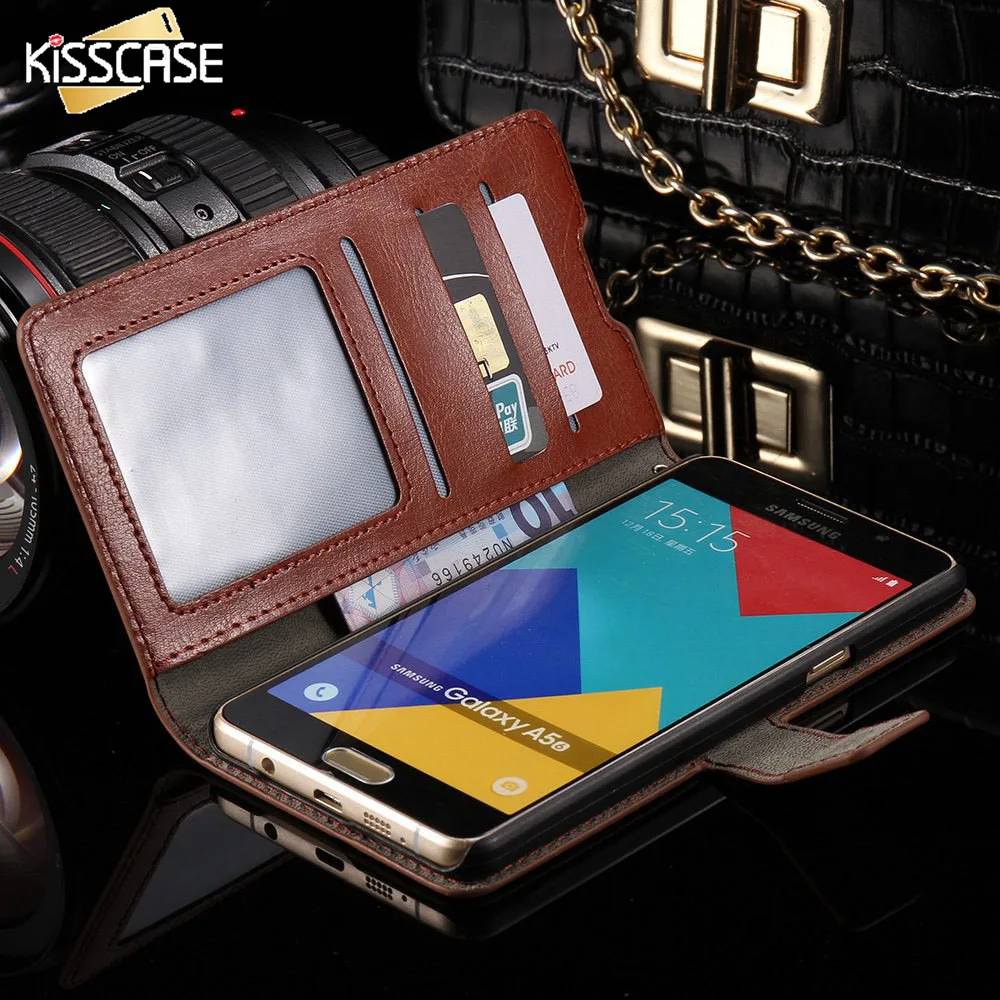 Кожаный чехол KISSCASE для Samsung Galaxy Note 5 S7 S6 Edge Plus A7 A5 A3 J7 J5 J1 изысканная задняя крышка