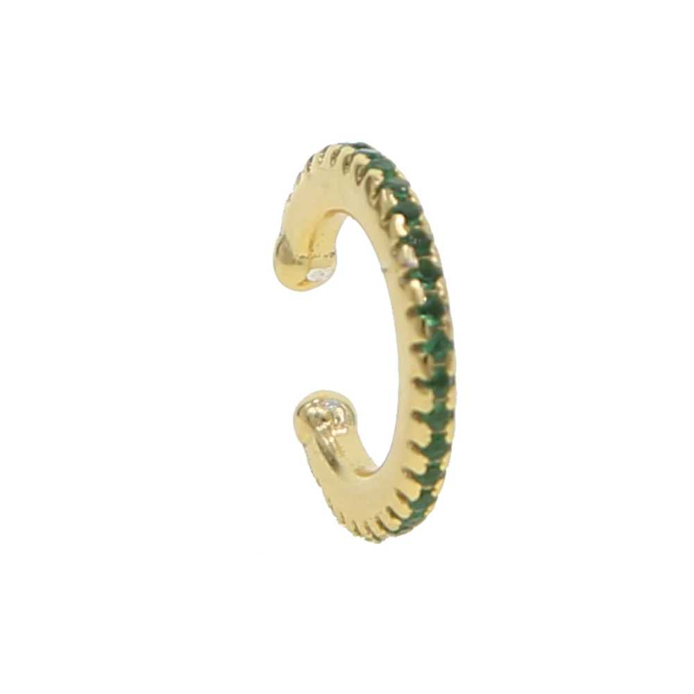 gold green 1 шт., Стерлинговое Серебро 925 пробы, синяя Радужная цветная cz инкрустированная серьга, зажим для девочек, хряща, без пирсинга, крошечные мини-манжеты и накладные серьги - Окраска металла: gold green