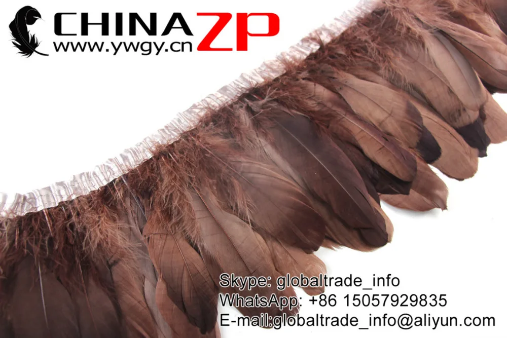 Уникальная окрашенная кофейная гусиная лента CHINAZP с атласной лентой по заводской