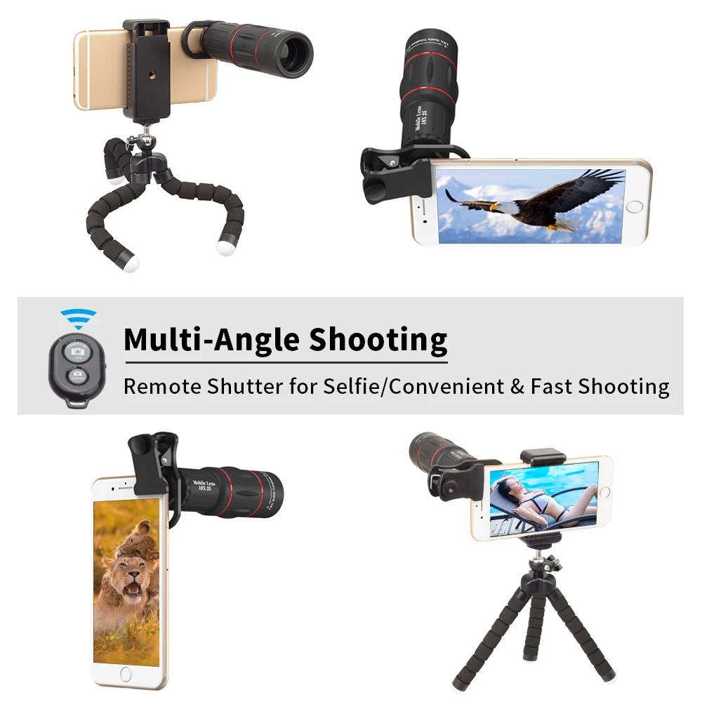 Комплект объективов APEXEL для телефона рыбий глаз широкоугольный макрообъектив 18X