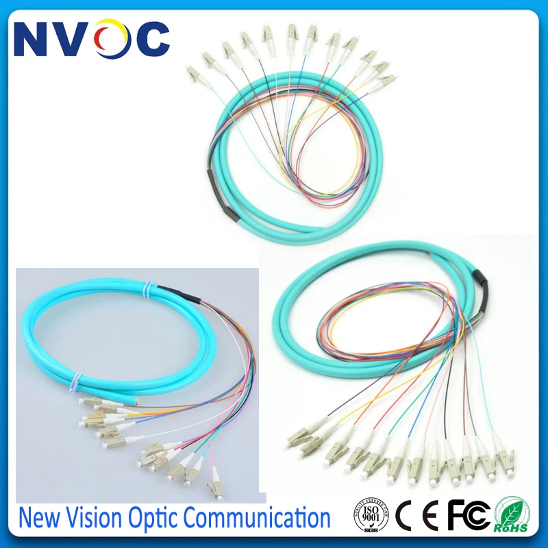 LC 12 ядер OM3-150 Simplex Fanout волоконный свиной хвост цветных LC/UPC коннектор многомодовый