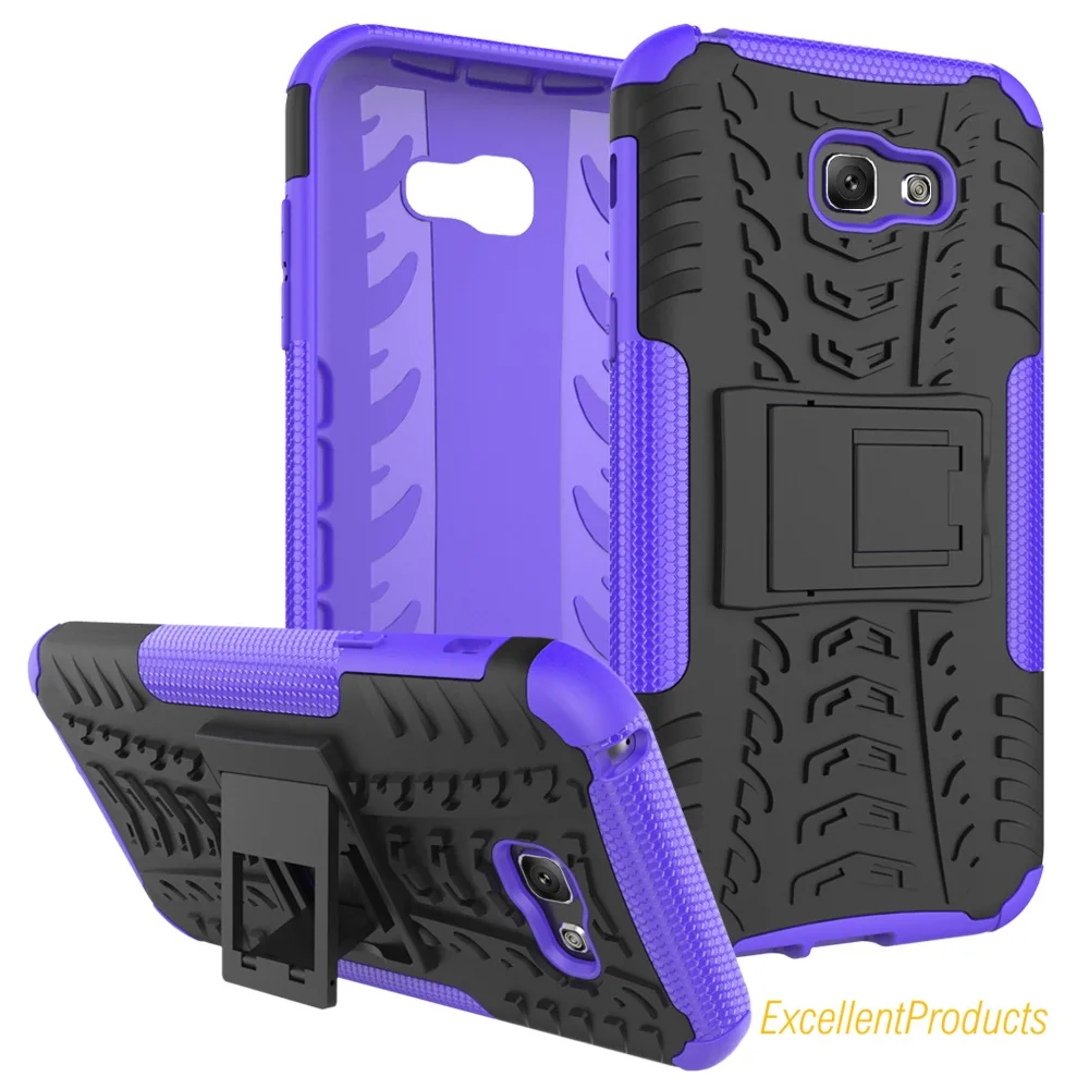 For Samsung A7 2017 Cover Soft Rubber &amp Hybrid Platic Case Mobile Phone cases with Holder Stand Capa coque |