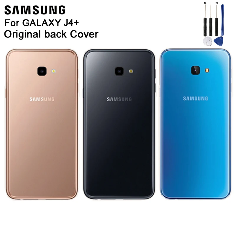 Samsung оригинальная Задняя крышка батареи Корпус для SAMAUNG GALAXY J4 + задняя стеклянная