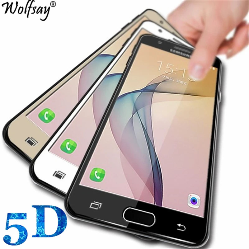 Wolfsay 1 шт. 5D изогнутый экран протектор для Samsung Galaxy J5 Prime закаленное стекло G570