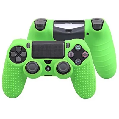 Зеленый Для Dualshock 4 Чехол Шипованный горошек Силиконовый каучуковый гель чехол для Sony PS4 Slim/Pro контроллер чехол красный синий черный зеленый - Цвет: Зеленый