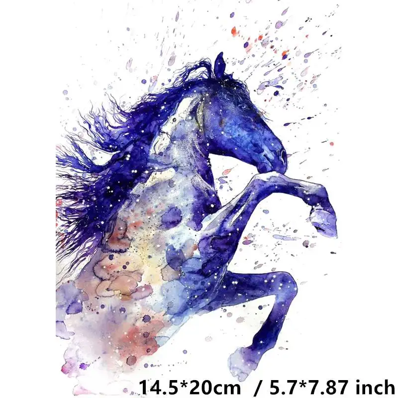 

Cute Running Horse Iron on Heat Transfer Printing Patches Sticker Washable For T-shirts Clothing DIY Stickers Appliques 2019